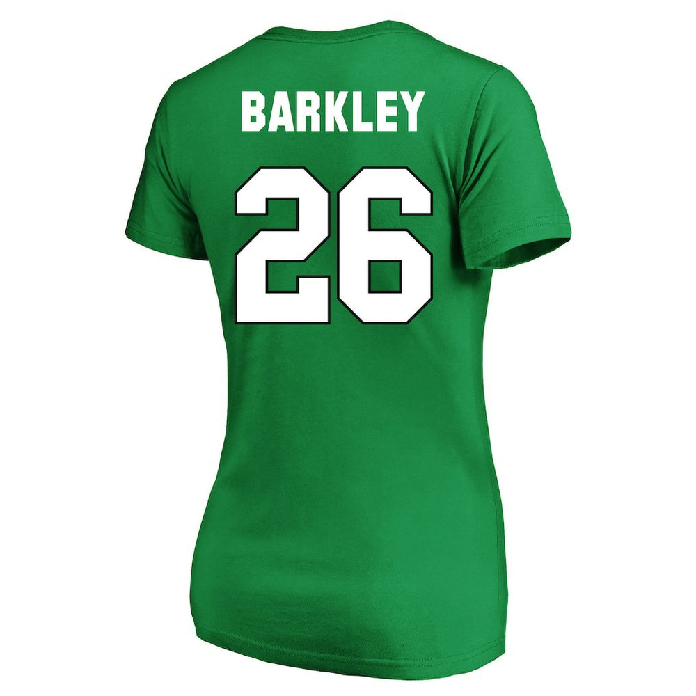 Saquon Barkley Philadelphia Eagles Women's Plus Size Fair Catch Name & Number Scoop Neck T-Shirt - Kelly Green - NFL