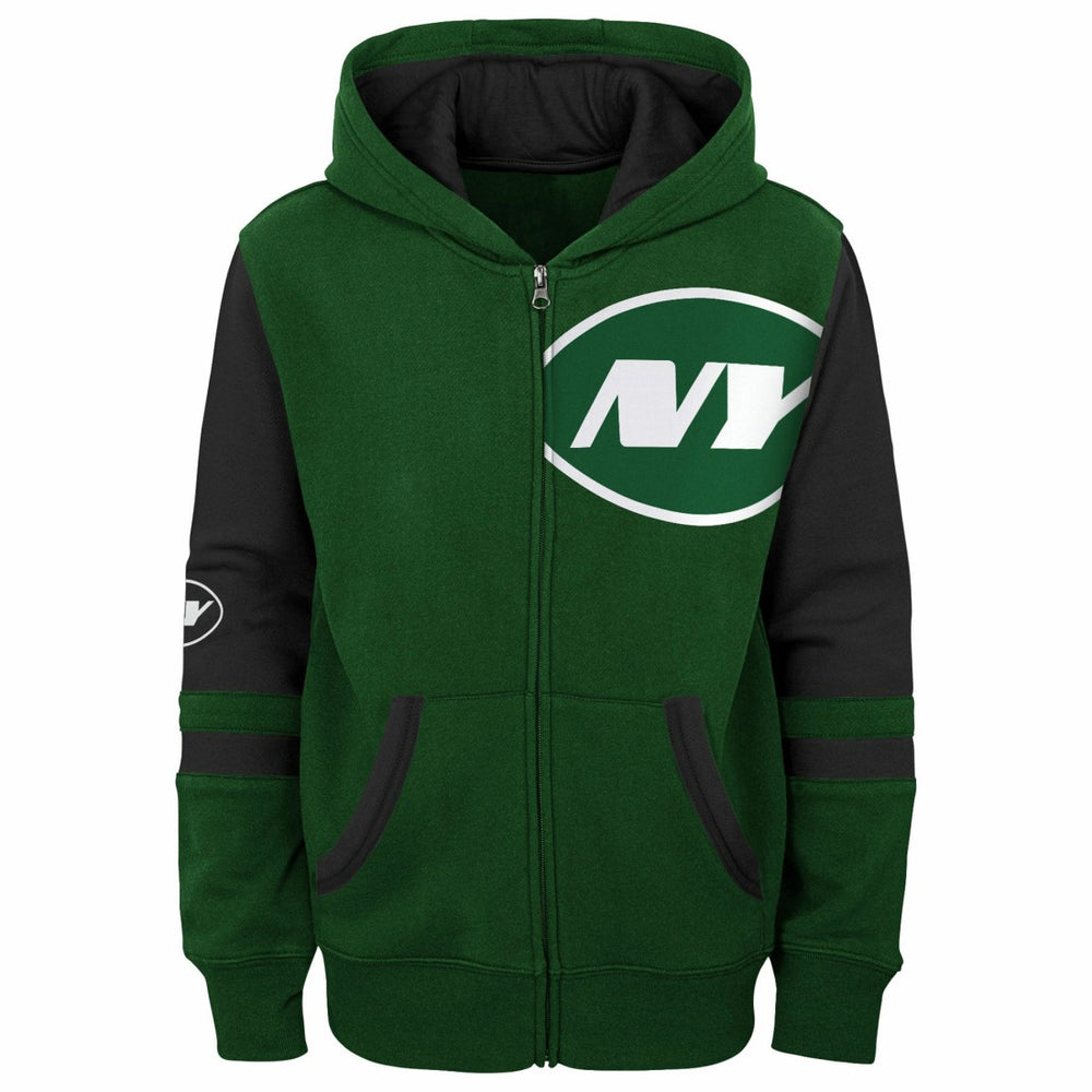 New York Jets Youth Stadium Color-Block Full-Zip Hoodie - Green - NFL