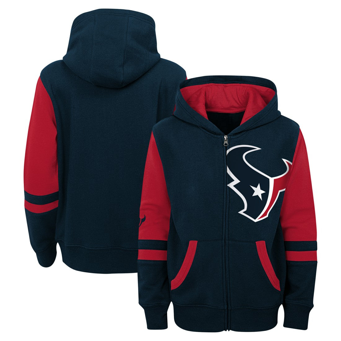 Houston Texans Preschool Stadium Color Block Full-Zip Hoodie - Navy - NFL