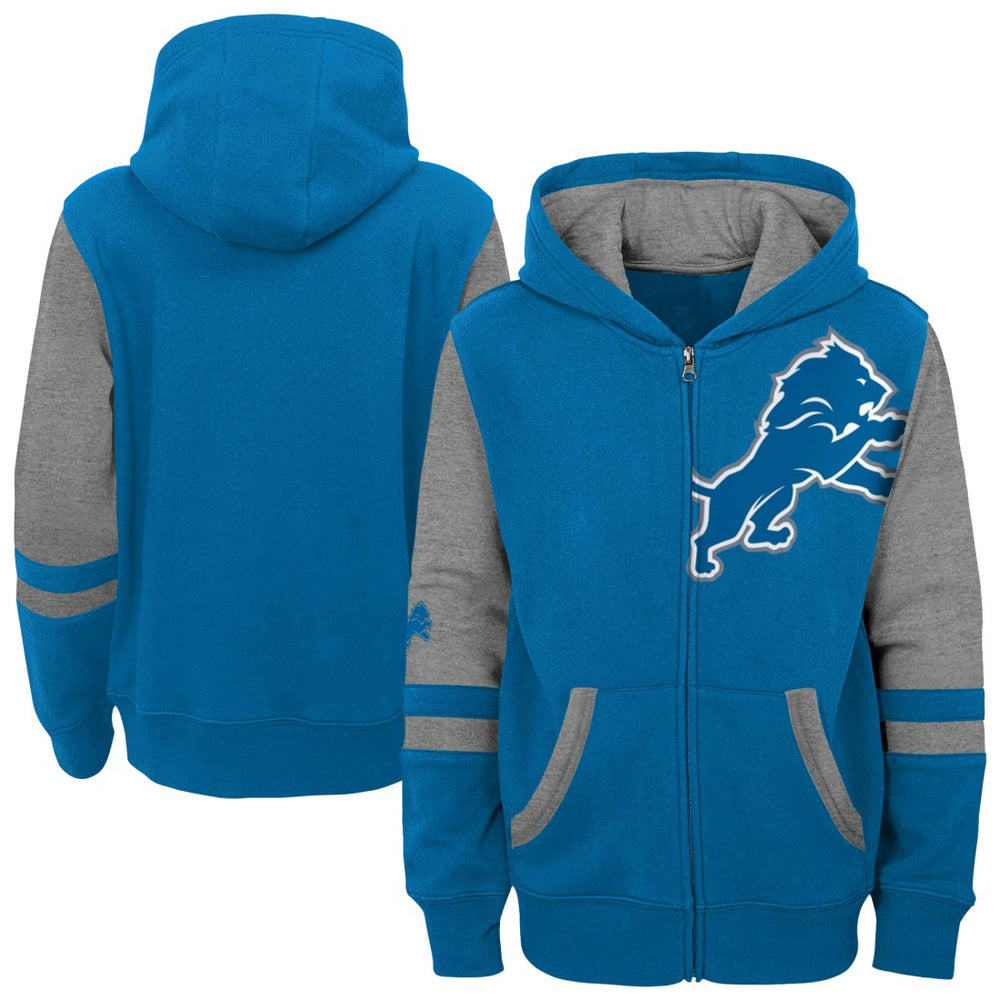 Detroit Lions Preschool Stadium Color Block Full-Zip Hoodie - Blue - NFL