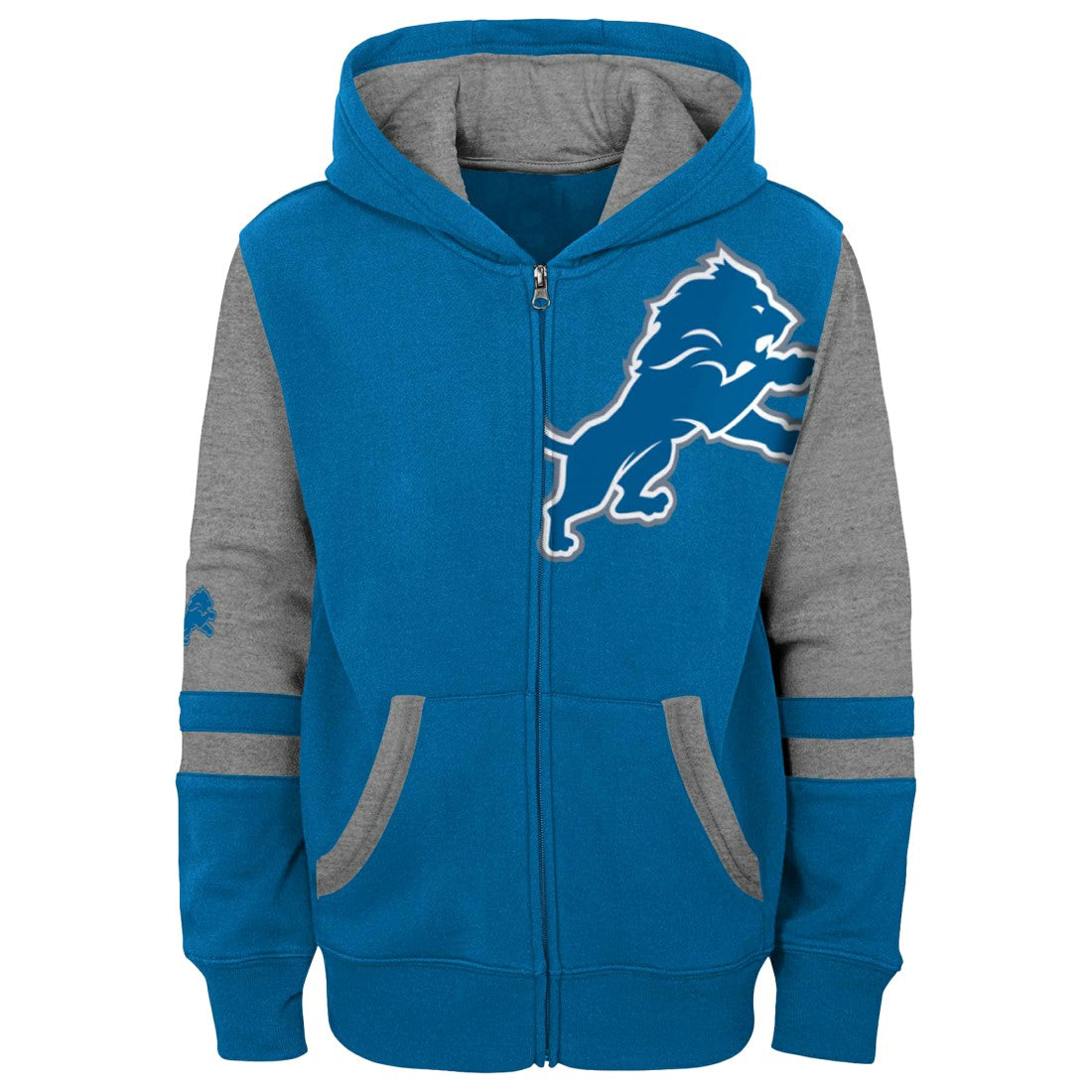 Detroit Lions Preschool Stadium Color Block Full-Zip Hoodie - Blue - NFL