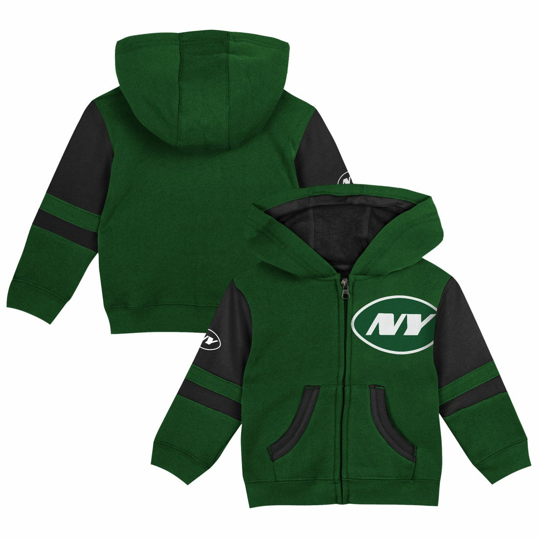 New York Jets Preschool Stadium Color Block Full-Zip Hoodie - Green - NFL