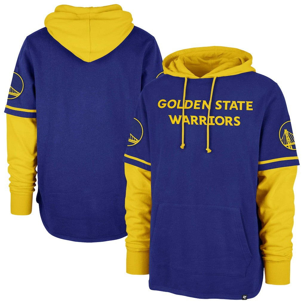 47 brand Golden State Warriors '47 Trifecta Shortstop Pullover Hoodie Royal