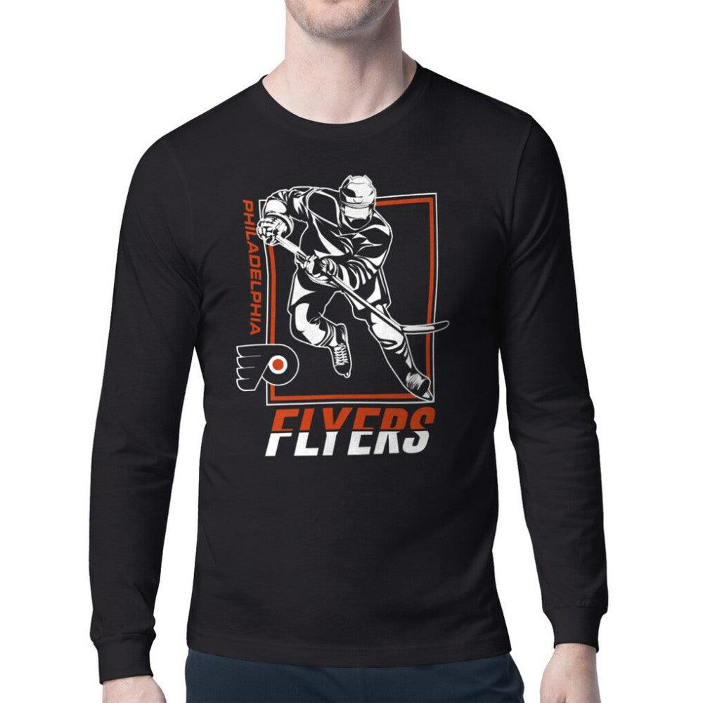 Philadelphia Flyers Starter Player Grid Long Sleeve T-Shirt - Black | NHL sale
