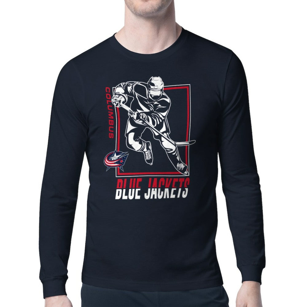 Columbus Blue Jackets Starter Player Grid Long Sleeve T-Shirt - Navy | NHL online