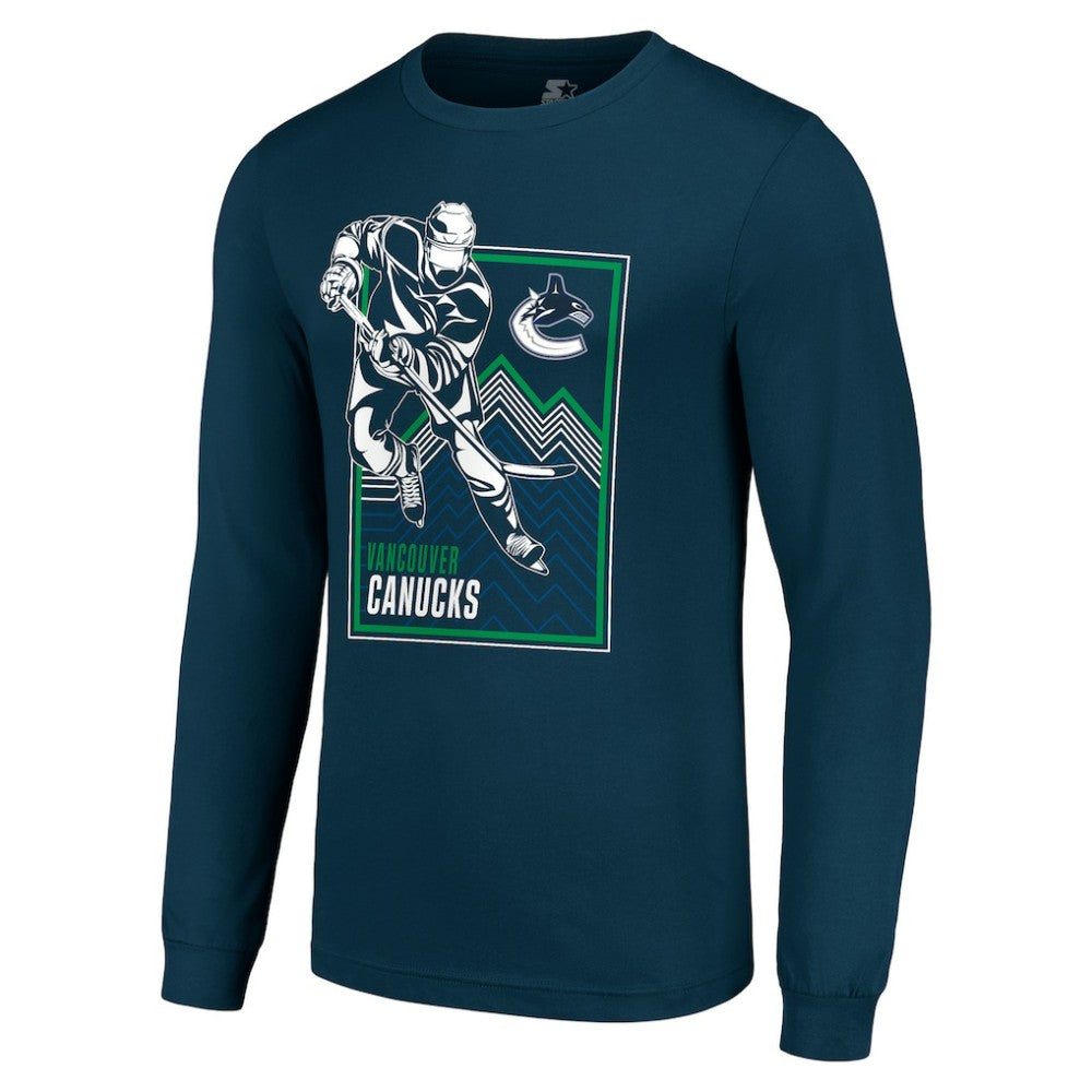 Vancouver Canucks Starter Player Grid Long Sleeve T-Shirt - Blue | NHL Lifestyle