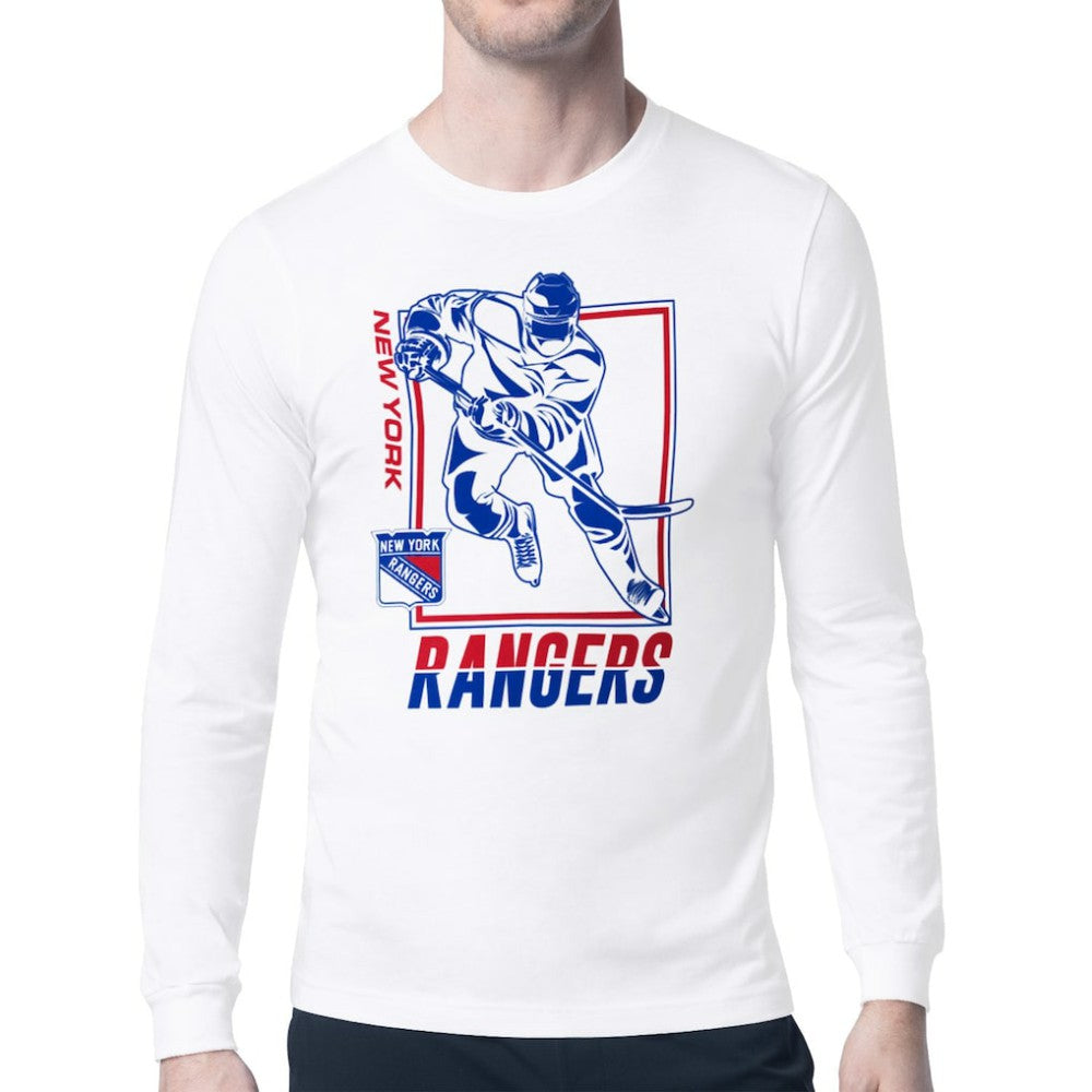 New York Rangers Starter Player Grid Long Sleeve T-Shirt - White | NHL on sale