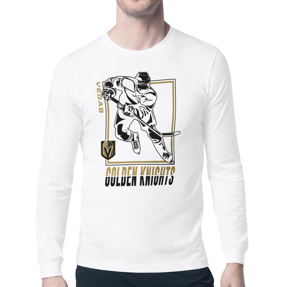 Vegas Golden Knights Starter Player Grid Long Sleeve T-Shirt - White | NHL Lifestyle