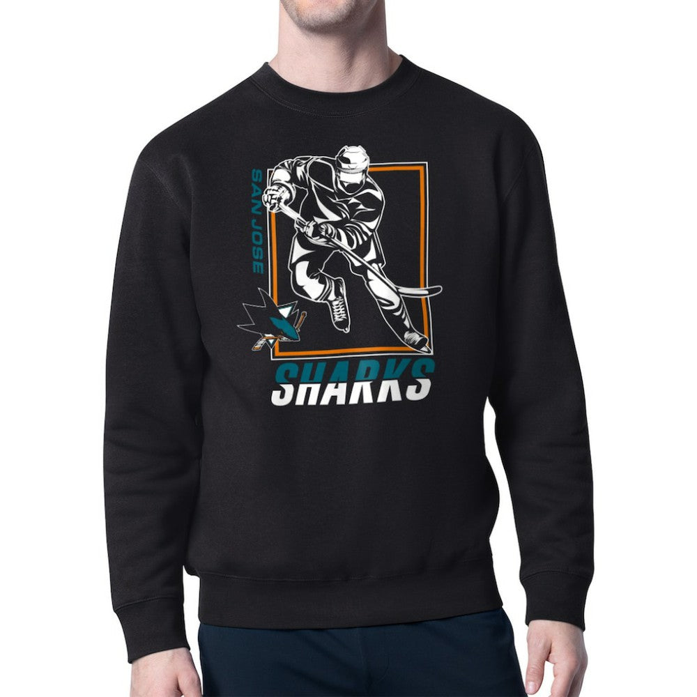 San Jose Sharks Starter Player Grid Fleece Pullover Sweatshirt - Black | NHL on sale