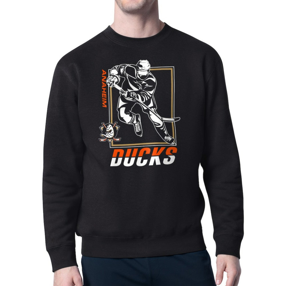 Anaheim Ducks Starter Player Grid Fleece Pullover Sweatshirt - Black | NHL near me