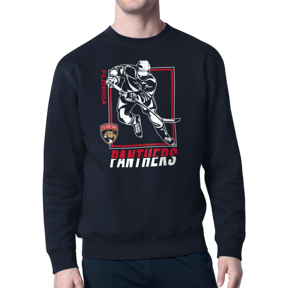 Florida Panthers Starter Player Grid Fleece Pullover Sweatshirt - Navy | NHL Lifestyle