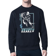 Seattle Kraken Starter Player Grid Fleece Pullover Sweatshirt - Deep Sea Blue | NHL sale