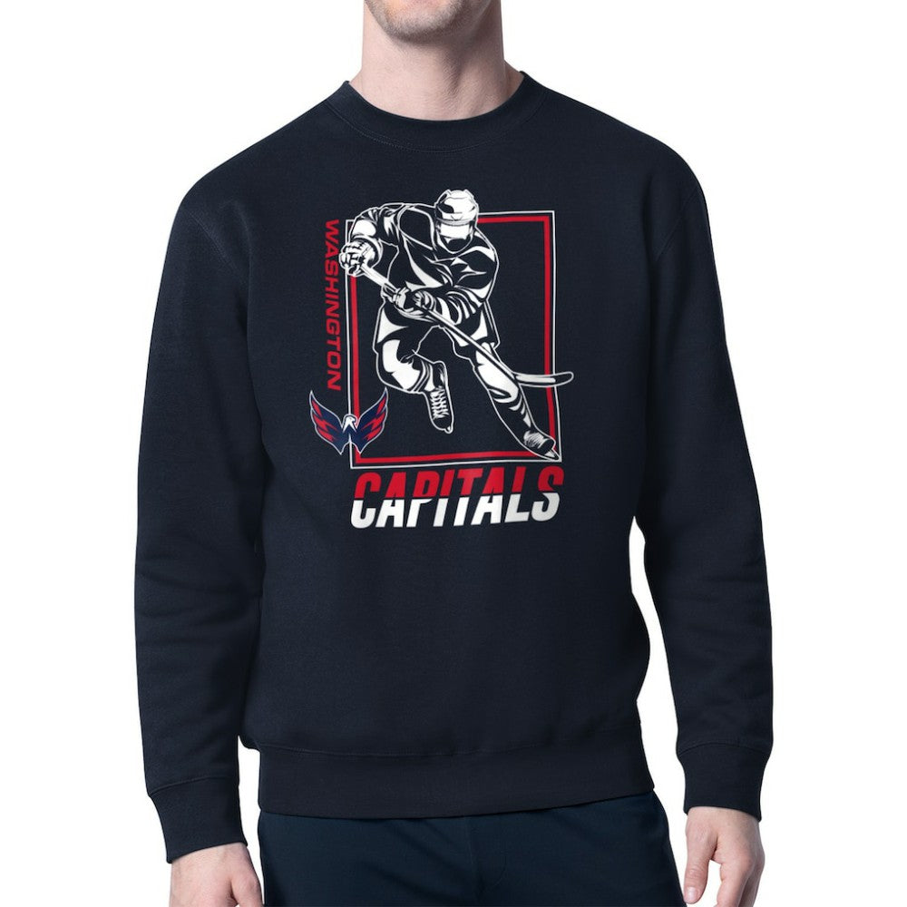 Washington Capitals Starter Player Grid Fleece Pullover Sweatshirt - Navy | NHL Lifestyle