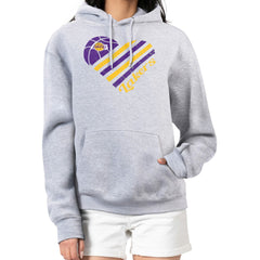 Los Angeles Lakers G-III 4Her by Carl Banks Women's Heart Pullover Hoodie - Heather Gray