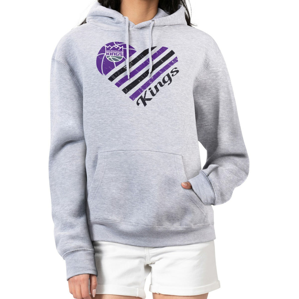 Sacramento Kings G-III 4Her by Carl Banks Women's Heart Pullover Hoodie - Heather Gray