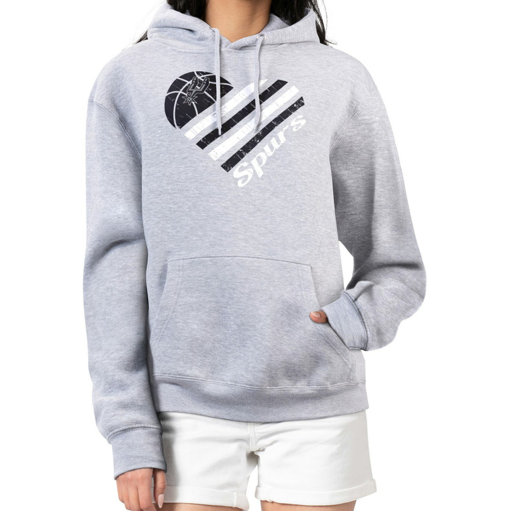 San Antonio Spurs G-III 4Her by Carl Banks Women's Heart Pullover Hoodie - Heather Gray