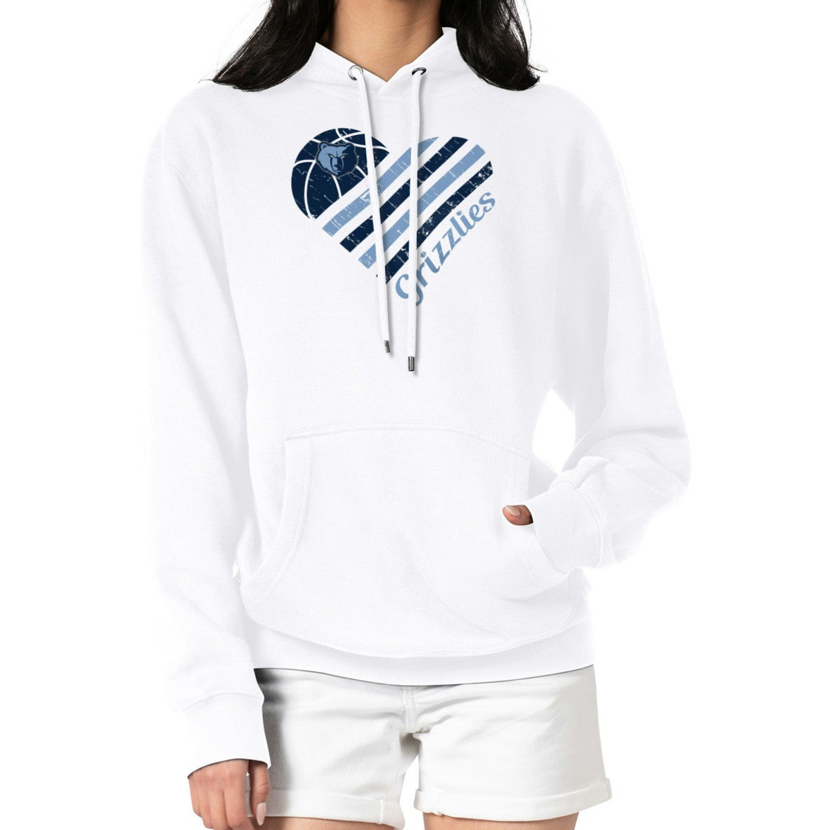 Memphis Grizzlies G-III 4Her by Carl Banks Women's Heart Pullover Hoodie - White