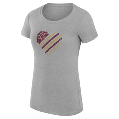 Cleveland Cavaliers G-III 4Her by Carl Banks Women's Super-Slim Fit Lightweight Heart T-Shirt Heather Gray