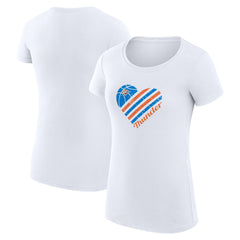 Oklahoma City Thunder G-III 4Her by Carl Banks Women's Super-Slim Fit Lightweight Heart T-Shirt White