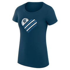 Minnesota Timberwolves G-III 4Her by Carl Banks Women's Super-Slim Fit Lightweight Heart T-Shirt Navy