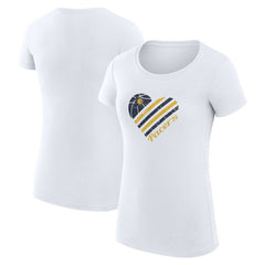 Indiana Pacers G-III 4Her by Carl Banks Women's Super-Slim Fit Lightweight Heart T-Shirt White