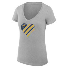 Indiana Pacers G-III 4Her by Carl Banks Women's Super-Slim Fit Lightweight Heart V-Neck T-Shirt Heather Gray