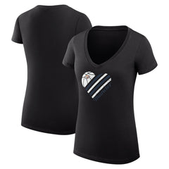 Oklahoma City Thunder G-III 4Her by Carl Banks Women's Super-Slim Fit Lightweight Heart V-Neck T-Shirt Black