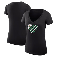 Boston Celtics G-III 4Her by Carl Banks Women's Super-Slim Fit Lightweight Heart V-Neck T-Shirt Black