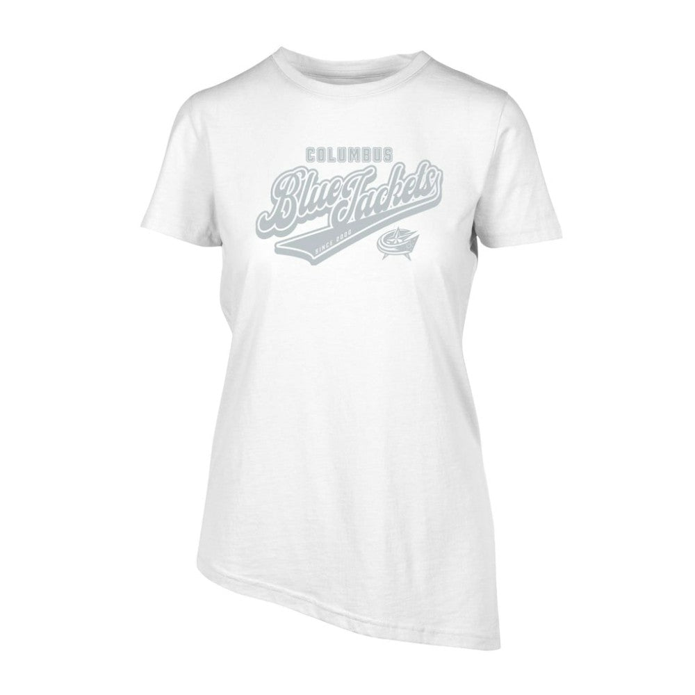 Columbus Blue Jackets Levelwear Women's Birch Sweep T-Shirt - White | NHL Lifestyle