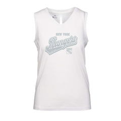 New York Rangers Levelwear Women's Paisley Sweep V-Neck Tank Top - White | NHL sale