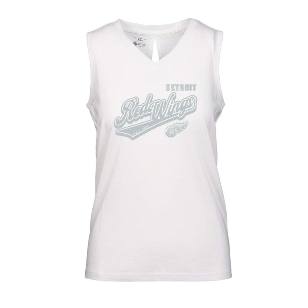 Detroit Red Wings Levelwear Women's Paisley Sweep V-Neck Tank Top - White | NHL sale