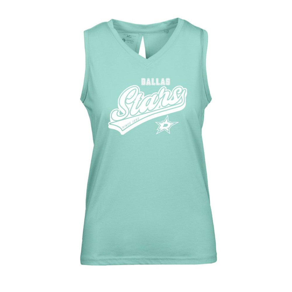 Dallas Stars Levelwear Women's Paisley Sweep V-Neck Tank Top - Mint | NHL Clearance