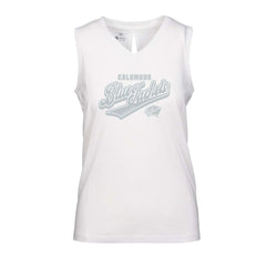 Columbus Blue Jackets Levelwear Women's Paisley Sweep V-Neck Tank Top - White | NHL Lifestyle