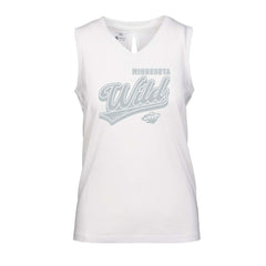 Minnesota Wild Levelwear Women's Paisley Sweep V-Neck Tank Top - White | NHL Clearance
