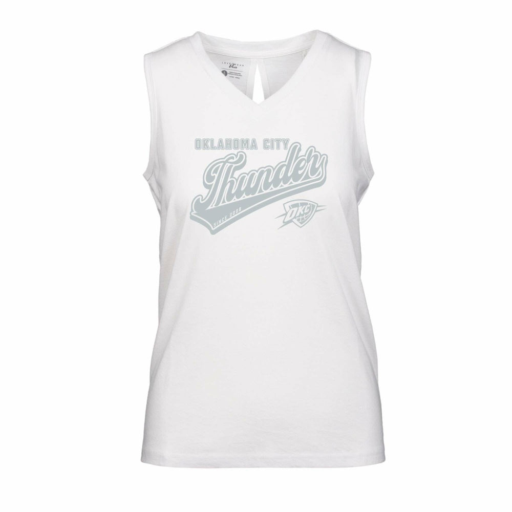 Oklahoma City Thunder Levelwear Women's Paisley Sweep V-Neck Tank Top White