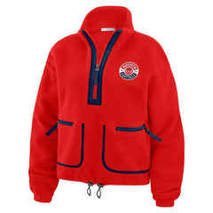 Washington Capitals WEAR by Erin Andrews Women's Polar Fleece Half-Zip Jacket - Red | NHL discount