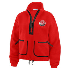 Detroit Red Wings WEAR by Erin Andrews Women's Polar Fleece Half-Zip Jacket - Red | NHL Clearance