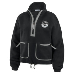 Los Angeles Kings WEAR by Erin Andrews Women's Polar Fleece Half-Zip Jacket - Black | NHL near me