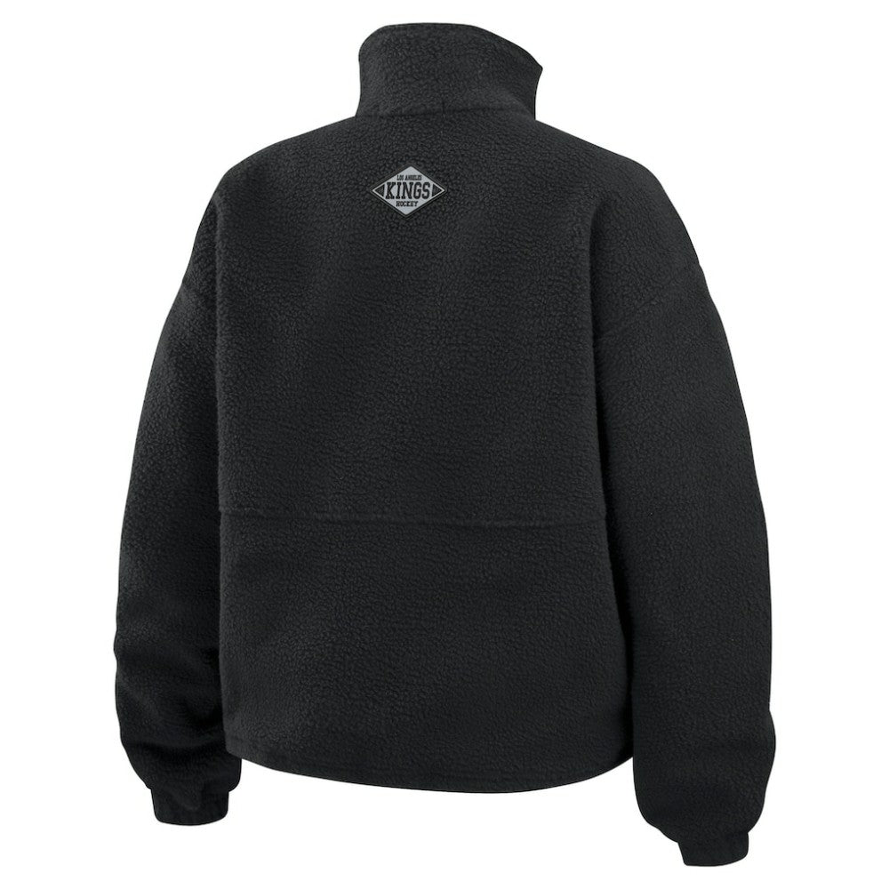 Los Angeles Kings WEAR by Erin Andrews Women's Polar Fleece Half-Zip Jacket - Black | NHL near me