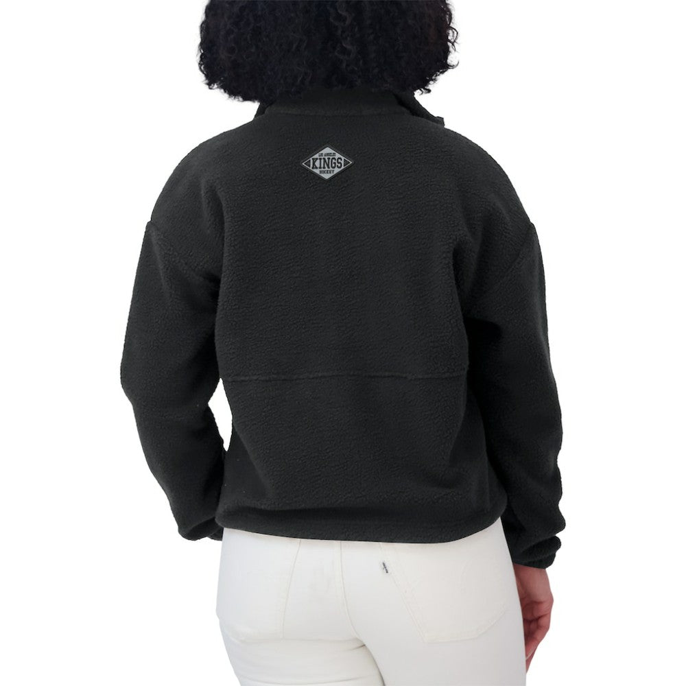 Los Angeles Kings WEAR by Erin Andrews Women's Polar Fleece Half-Zip Jacket - Black | NHL near me