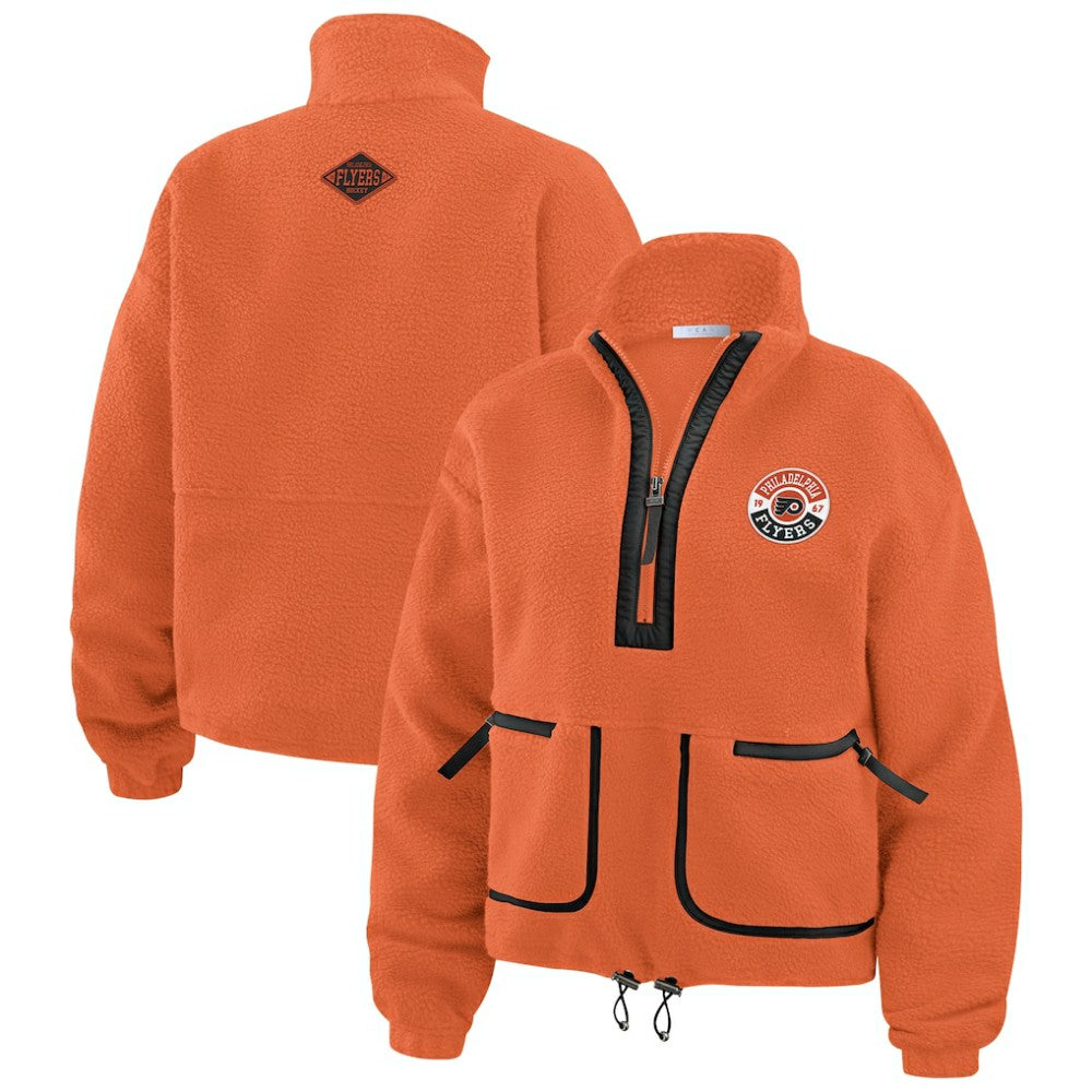 Philadelphia Flyers WEAR by Erin Andrews Women's Polar Fleece Half-Zip Jacket - Orange | NHL sale