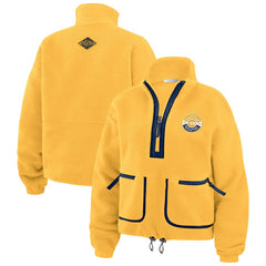 Nashville Predators WEAR by Erin Andrews Women's Polar Fleece Half-Zip Jacket - Gold | NHL online