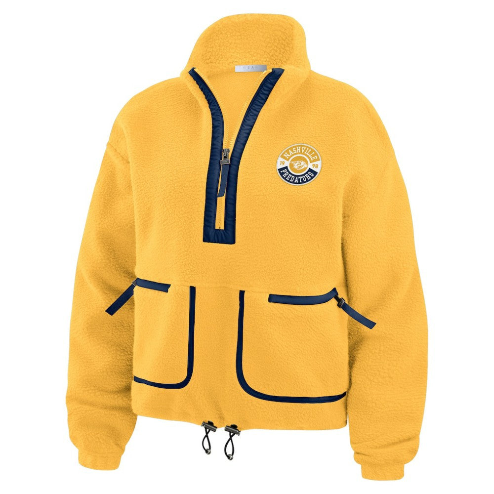 Nashville Predators WEAR by Erin Andrews Women's Polar Fleece Half-Zip Jacket - Gold | NHL online