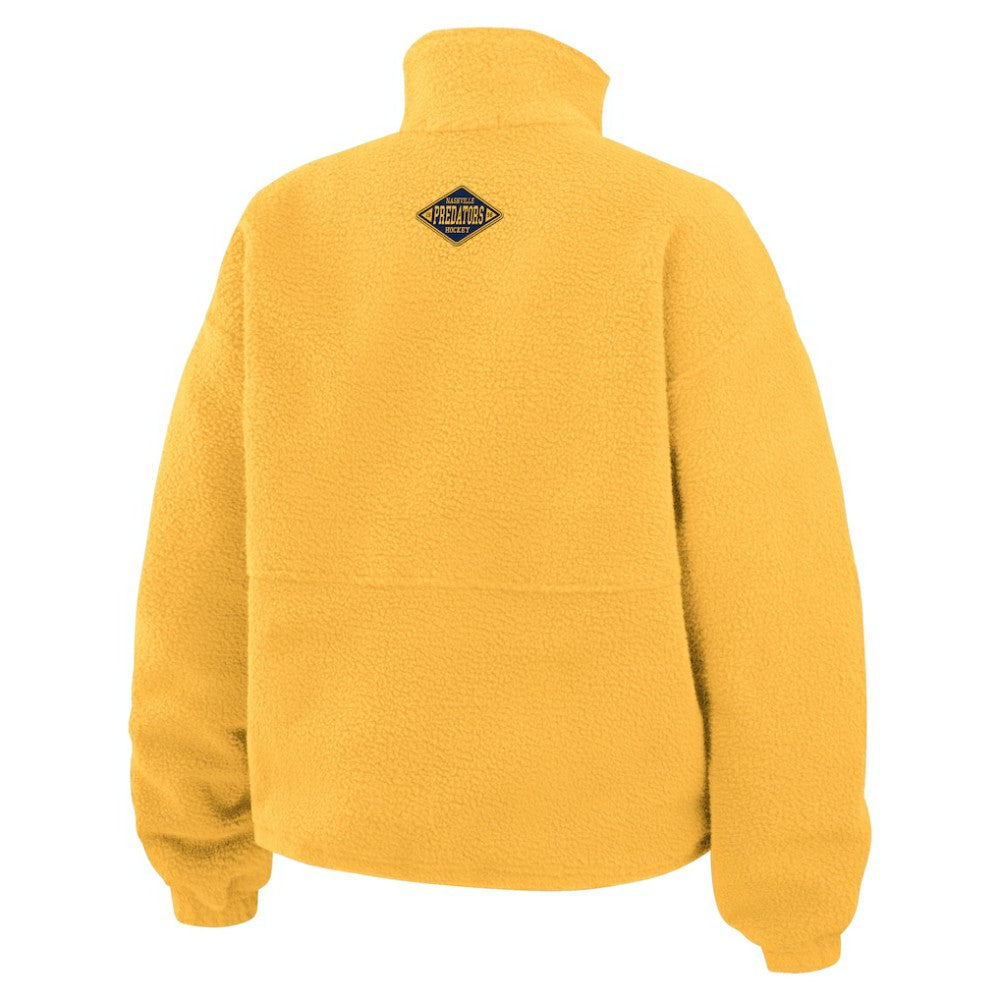 Nashville Predators WEAR by Erin Andrews Women's Polar Fleece Half-Zip Jacket - Gold | NHL online