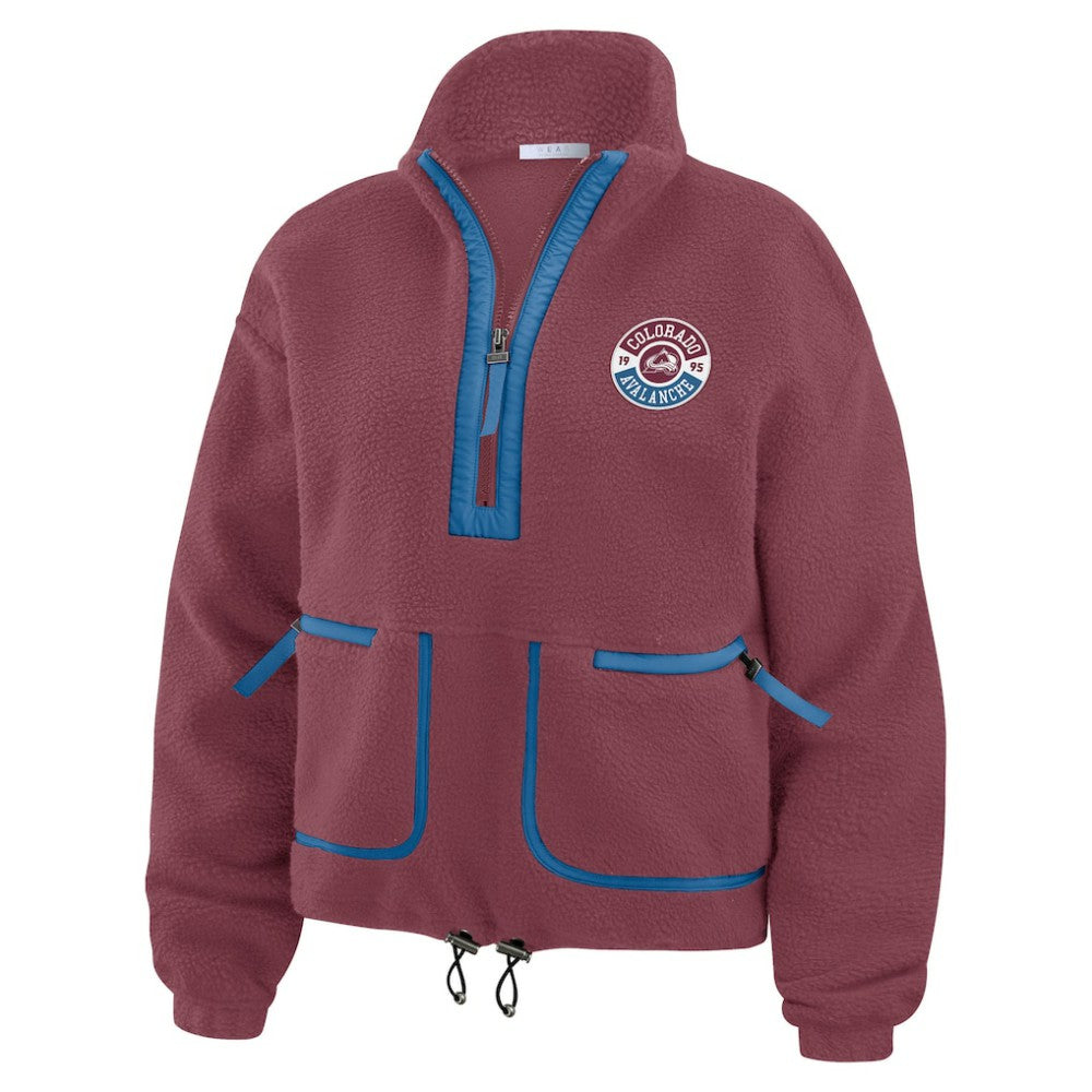Colorado Avalanche WEAR by Erin Andrews Women's Polar Fleece Half-Zip Jacket - Burgundy | NHL on sale