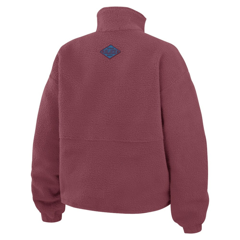 Colorado Avalanche WEAR by Erin Andrews Women's Polar Fleece Half-Zip Jacket - Burgundy | NHL on sale