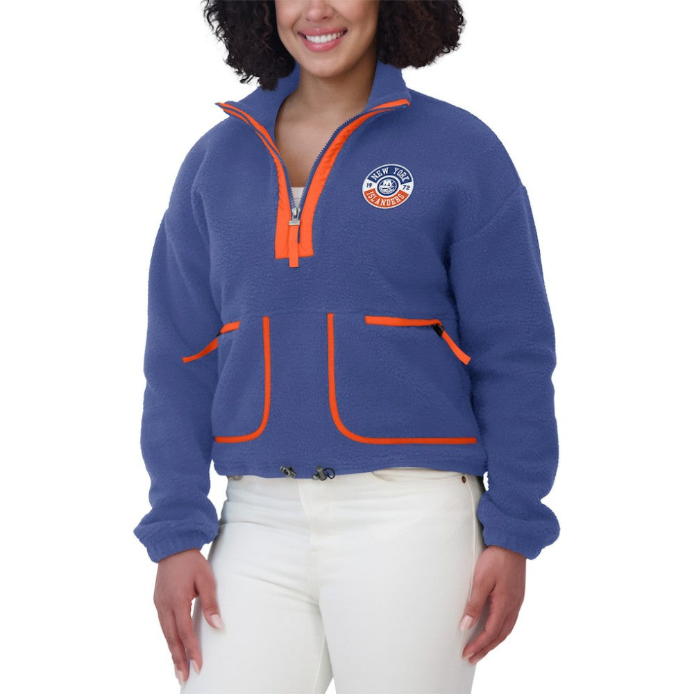 New York Islanders WEAR by Erin Andrews Women's Polar Fleece Half-Zip Jacket - Royal | NHL discount
