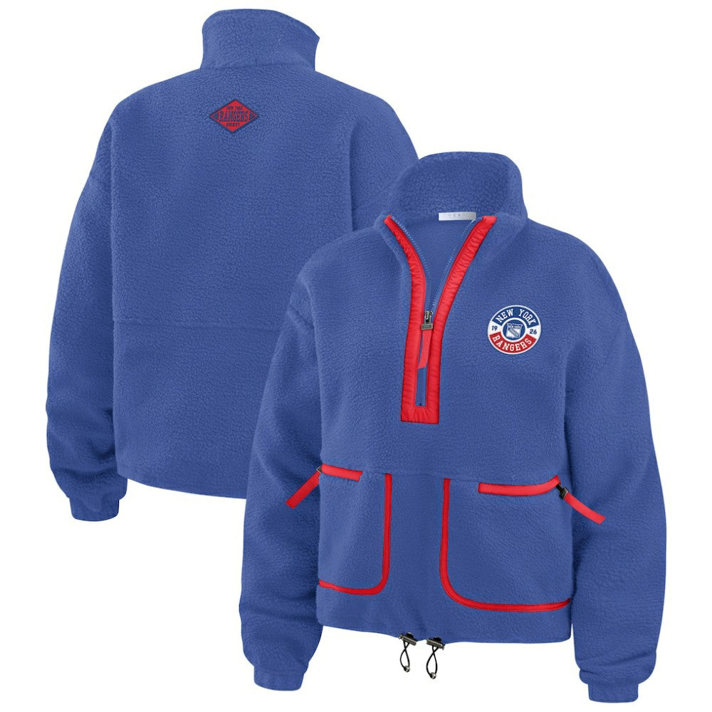 New York Rangers WEAR by Erin Andrews Women's Polar Fleece Half-Zip Jacket - Blue | NHL on sale