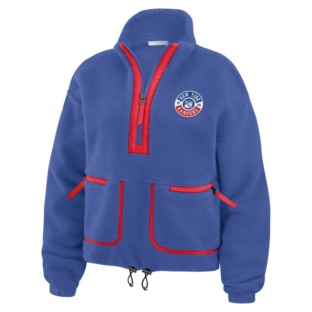 New York Rangers WEAR by Erin Andrews Women's Polar Fleece Half-Zip Jacket - Blue | NHL on sale