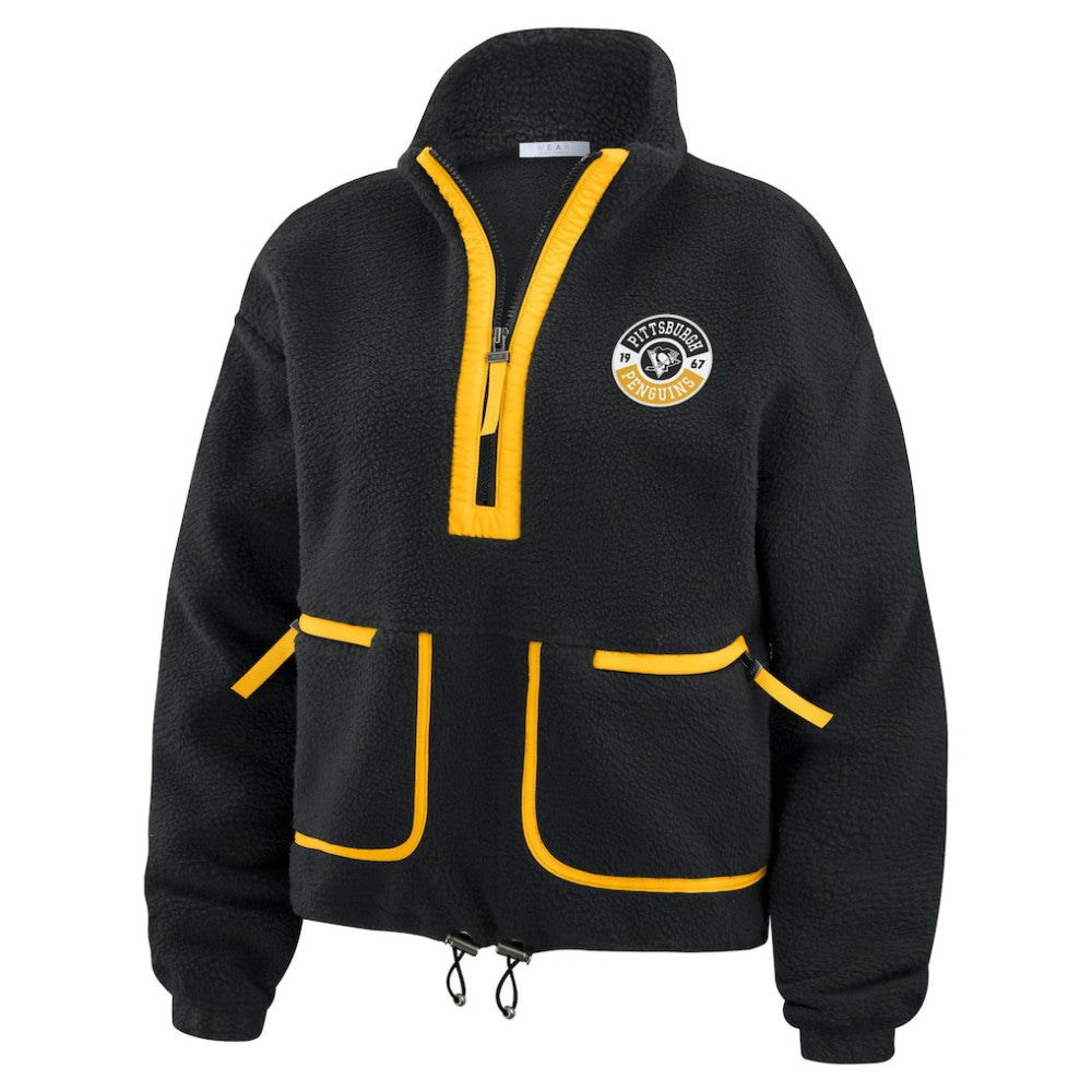 Pittsburgh Penguins WEAR by Erin Andrews Women's Polar Fleece Half-Zip Jacket - Black | NHL discount